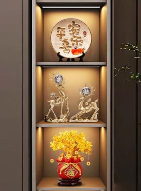 招财鹿摆件一对客厅玄关电视柜酒柜装饰品轻奢高档乔迁新居礼品