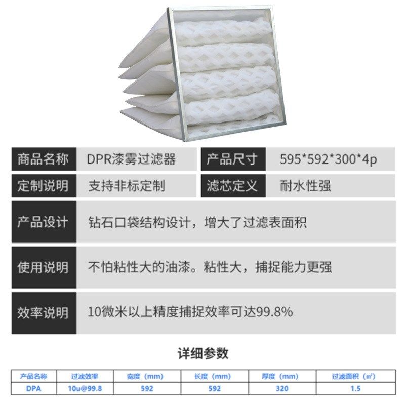DPA漆雾过滤器打磨喷漆烤漆房袋式过滤网粉尘油雾菱形过滤袋厂家,淘宝优惠券,粉丝福利购,淘宝优惠卷
