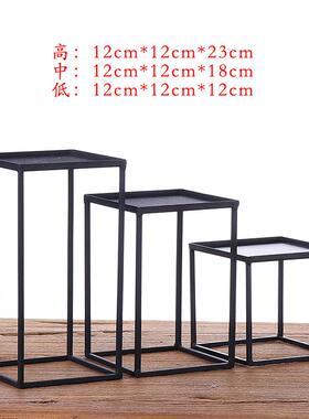 新中式铁艺茶棚 收纳架 茶道具配件 茶托盘铁制仿古置物杯架多肉