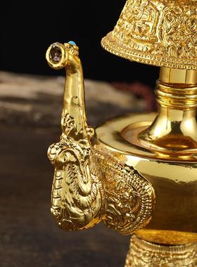 合金金色藏传用品尼泊尔文巴壶净水瓶贲巴壶灌顶密宗法器宝瓶