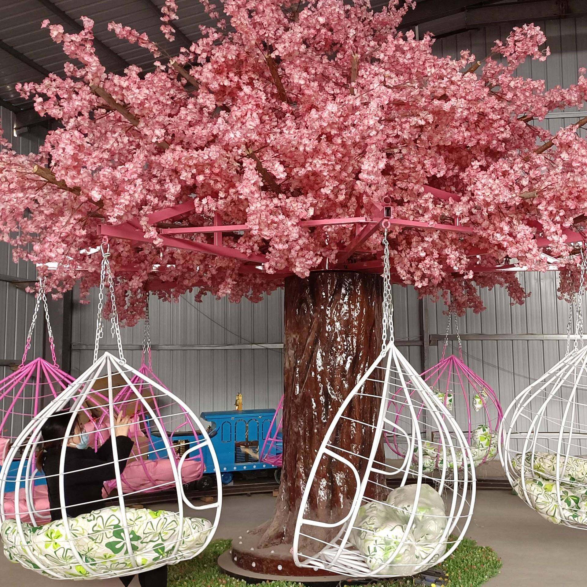 景区网红樱花树无动力大型吊篮多人旋转座椅公园吊椅秋千许愿树厂,淘宝优惠券,粉丝福利购,淘宝优惠卷