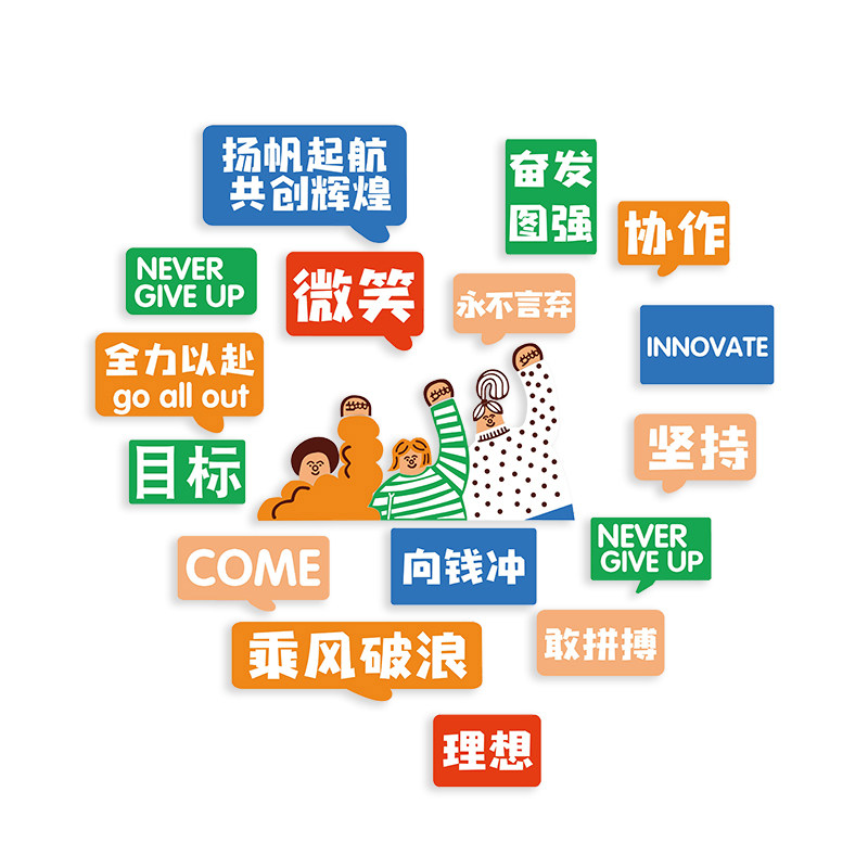 企业公司办室工作区墙面背景创意布置装饰文化氛围感激励志标语贴,淘宝优惠券,粉丝福利购,淘宝优惠卷