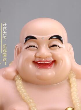秦歌汉白玉弥勒佛大肚开心笑佛像弥勒菩萨家用客厅招财弥勒佛摆件