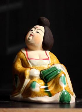 陶瓷小摆件唐代人物仕女胖妮中式家居办公桌复古风国朝工艺品