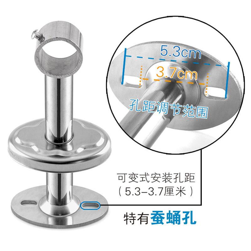 阳台固定式晾衣杆晾衣架 304不锈钢管架子定制晒衣架吊顶挂衣单杆 - 图2