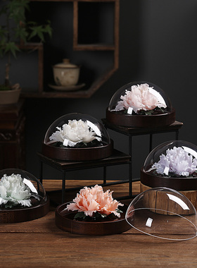 天一恒友陶瓷禅宗家居饰品手揉玫瑰牡丹荷花饰品家居香车装饰
