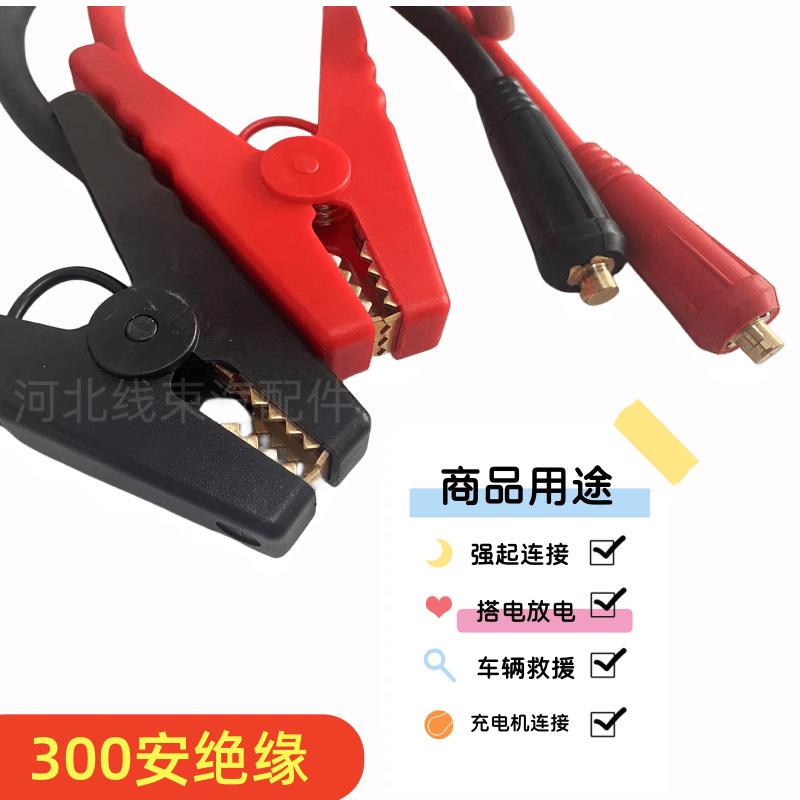 12v24v汽车应急启动电源电瓶充电线加厚纯铜夹强起线逆变器连接线 - 图1