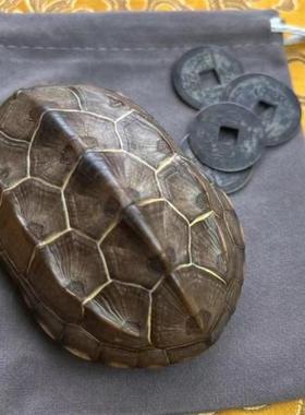 铜乌龟壳六爻起卦用具铜钱工具爻卦金钱龟甲龟壳周易八卦家居摆件