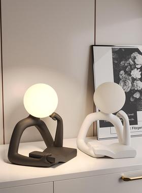 艺术小夜灯轻奢高级感家居女生卧室床头柜台灯装饰品摆件书房桌面