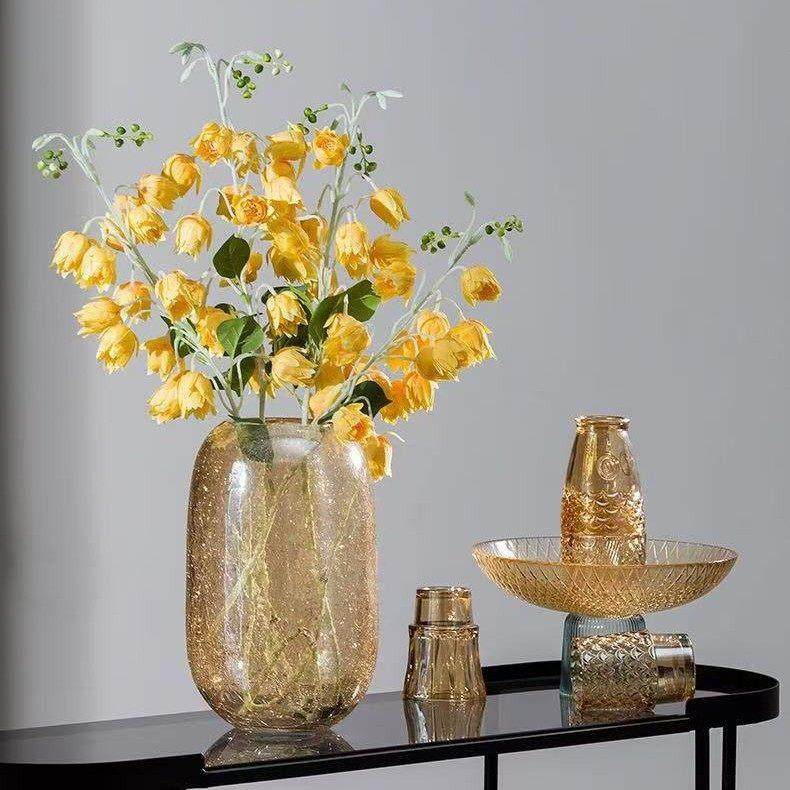 [大号玻璃]彩色花瓶冰裂纹鲜花插花摆件家居客厅餐厅玻璃装饰品,淘宝优惠券,粉丝福利购,淘宝优惠卷