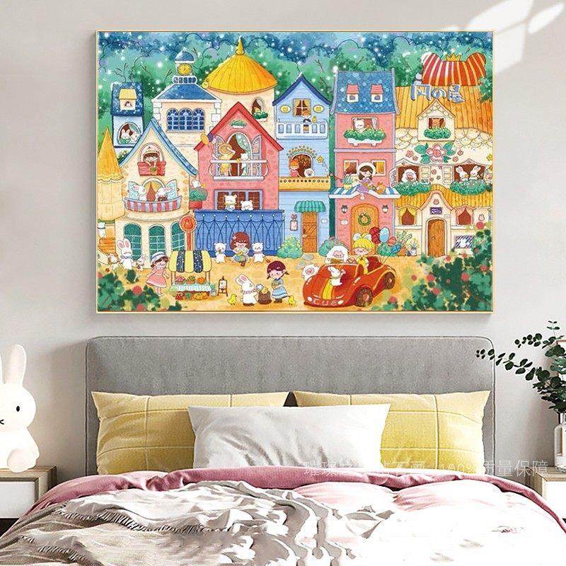 卡通钻石画童话小镇手工点贴钻十字绣客厅卧室儿童房满钻粘钻简约,淘宝优惠券,粉丝福利购,淘宝优惠卷
