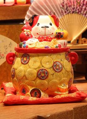 卡通狗摆件创意家居存钱罐客厅桌面装饰品镇宅狗年招财吉祥物礼品