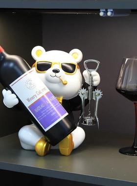 创意暴力熊高档轻奢红酒架摆件酒柜装饰品客厅电视餐柜家居饰品