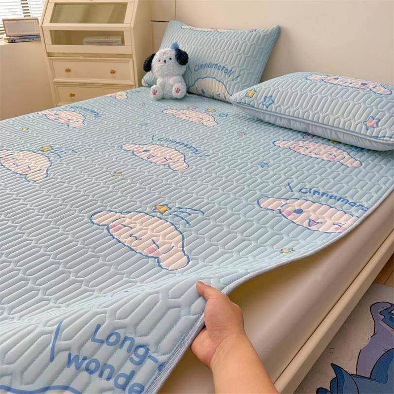 玉桂狗乳胶冰丝凉席夏被三四件套床单人宿舍夏季天空调软席子床垫,淘宝优惠券,粉丝福利购,淘宝优惠卷