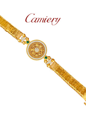 CAMIERY八宝罗盘手链男女同款护身符本命年转运 镀24K金 防水防汗