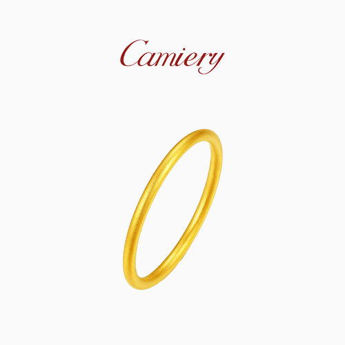 CAMIERY经典素圈戒指金不掉色闭口食指小众情侣对戒叠戴新年礼物 - 图1