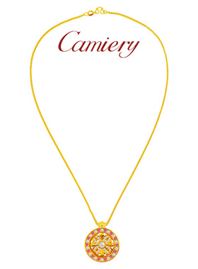 白钻太阳花罗盘项链女高级感轻奢