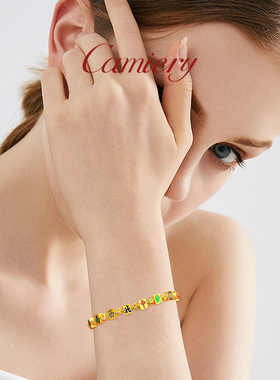 CAMIERY【国潮爆款】麻将手链女红中发财胡牌｜镀24K金加厚防水