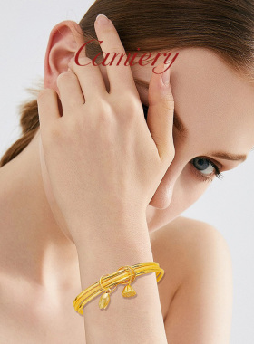 CAMIERY百搭叠戴三生三世莲蓬手镯气质复古好看轻奢小众精致手镯