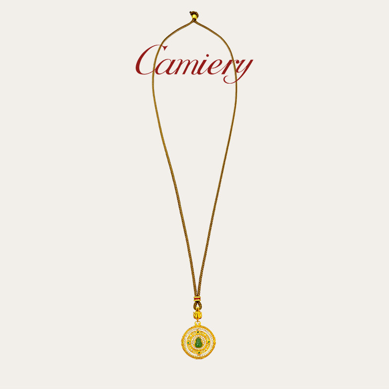 CAMIERY金玉满堂罗盘项链镀24K金轻奢高级感气质大气日常百搭配饰,淘宝优惠券,粉丝福利购,淘宝优惠卷