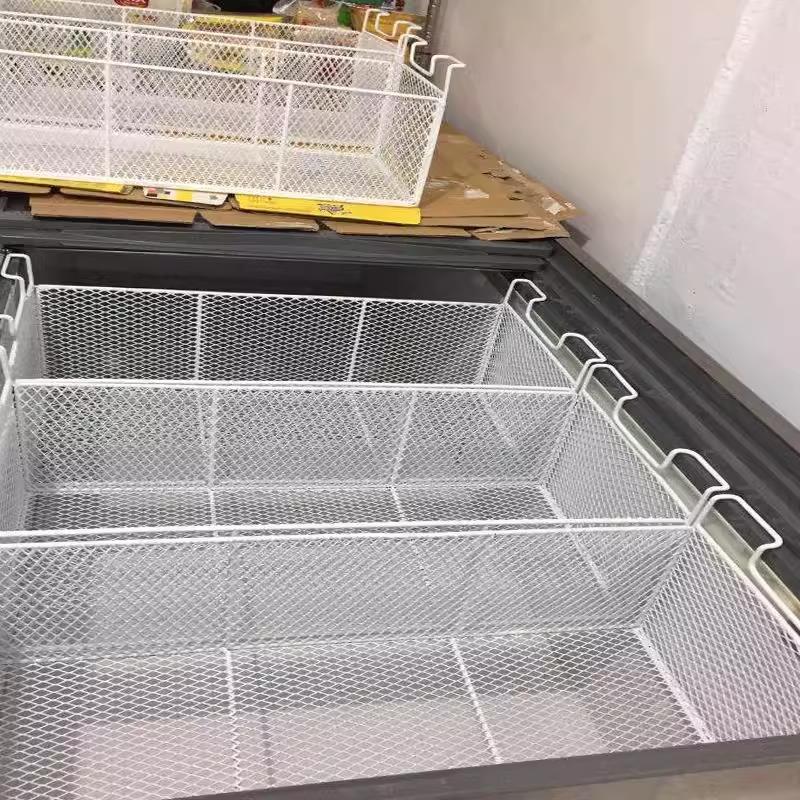 冰柜内部置物架分隔栏网筐神器分隔架食品筐隔断板商用分隔板层架 - 图0