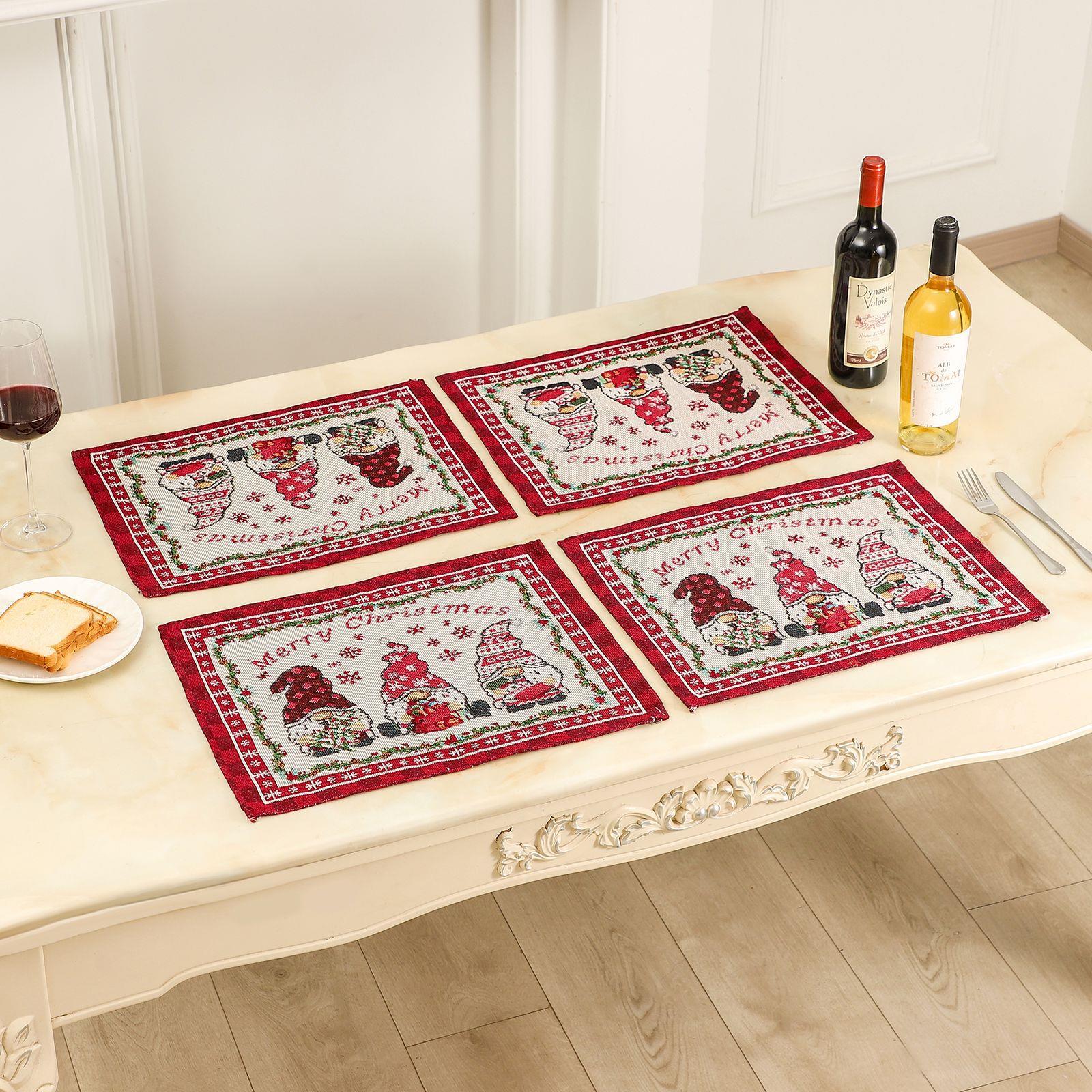 跨境新款创意可爱无脸老人餐垫隔热垫圣诞餐桌气氛布置道具用品 - 图2