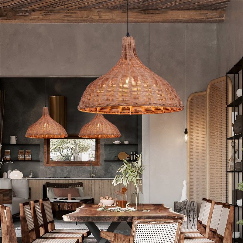藤编吊灯餐厅东南亚民宿覆古藤艺饭店草帽灯罩火锅店竹艺竹编灯笼,淘宝优惠券,粉丝福利购,淘宝优惠卷