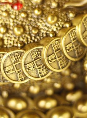 久鉴 铜金蟾摆件 招财 聚财 金属工艺品开业礼品 居家办公装饰品