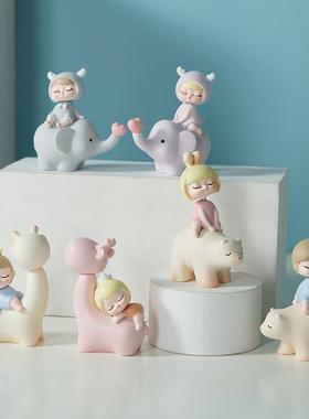 创意卡通摇头摆件客厅酒柜装饰品女孩房间布置摆设可爱结婚礼物