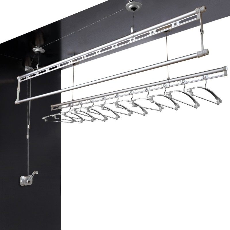 升降晾衣架手摇三杆晾衣杆室内双杆式自动折叠阳台晒被手动凉衣架,淘宝优惠券,粉丝福利购,淘宝优惠卷