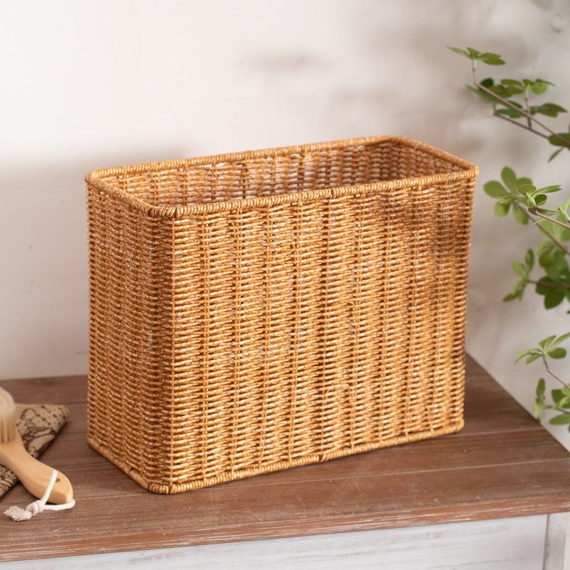 仿藤编织客厅杂志书籍放置整理篮夹缝储物置物筐缝隙收纳筐窄高形,淘宝优惠券,粉丝福利购,淘宝优惠卷