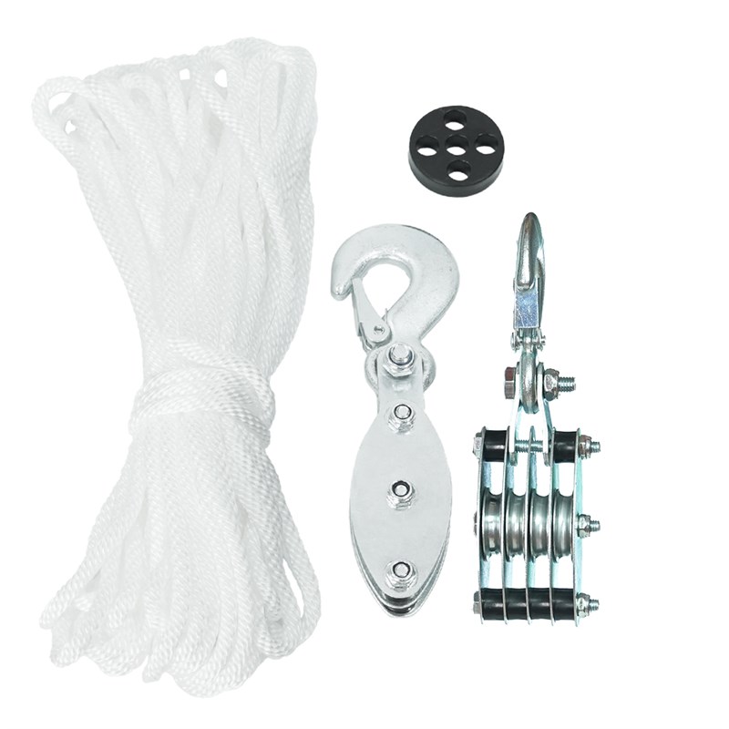 8倍省力吊装动滑轮组 合金钢轴承款手拉滑轮钩小吊机空调吊装起重 - 图3