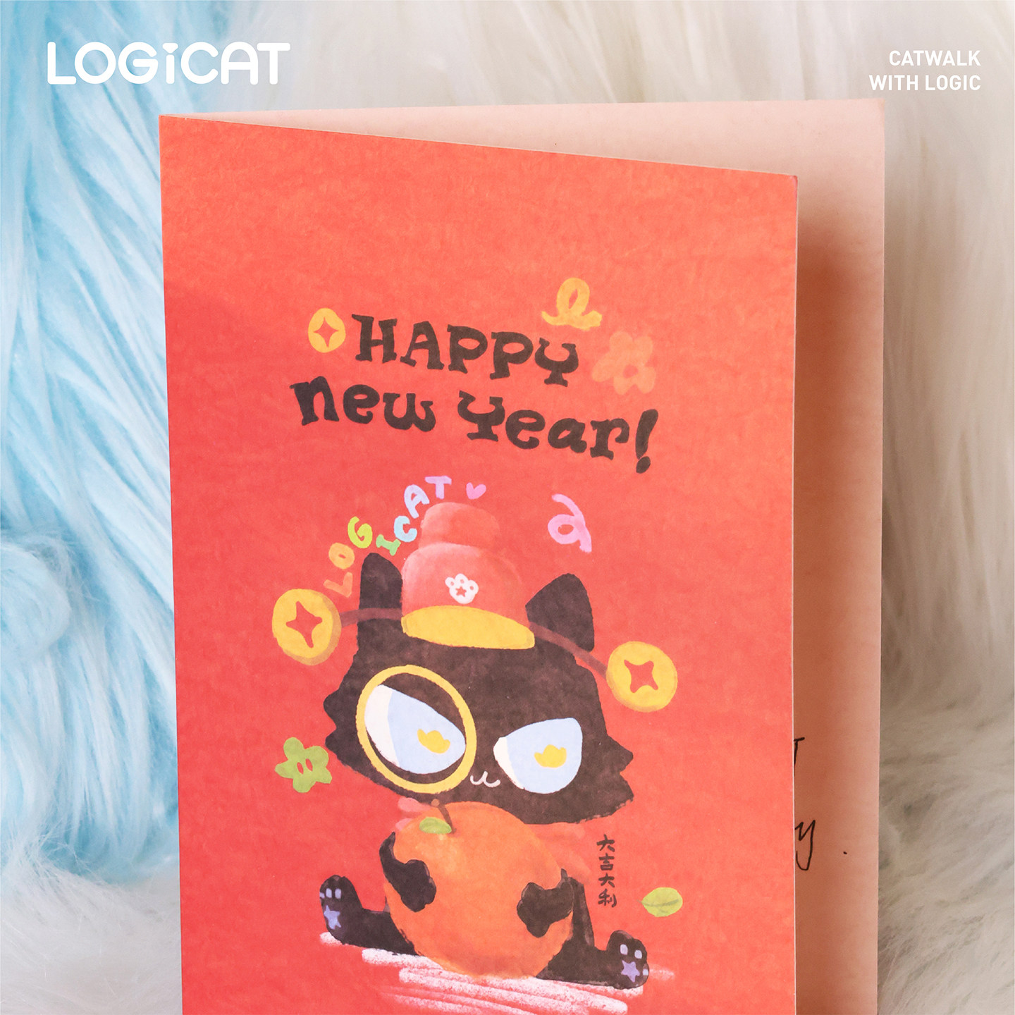 LOGICAT贺卡可爱猫咪卡通送学生闺蜜生日礼物留言节日祝福卡片,淘宝优惠券,粉丝福利购,淘宝优惠卷