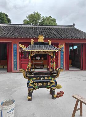 铸铁大香炉寺庙祠堂定制长方形带盖供奉佛堂烧香炉景区纯铜插香炉