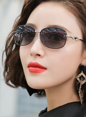 小框眼镜开车专用太阳眼镜女抗UV优雅女士偏光太阳镜小脸复古款
