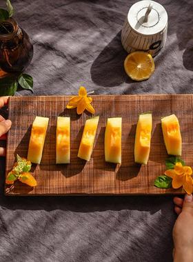 掬涵实木茶盘家用茶台干泡茶托日式托盘功夫茶具覆古水果蛋糕盘