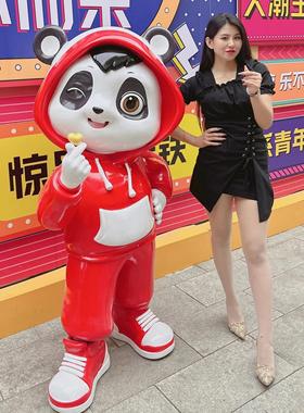 玻璃钢雕塑定制卡通人物吉祥物商场酒吧展示装饰大型酒店门摆件