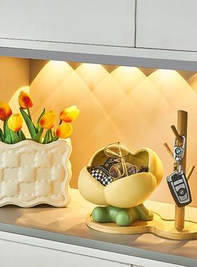 入户进门玄关钥匙收纳摆件家居装饰品客厅创意放钥匙收纳盒置物架