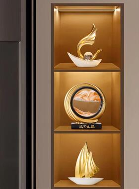 一帆风顺帆船摆件轻奢高档酒柜电视柜家居装饰品办公室玄关高级感