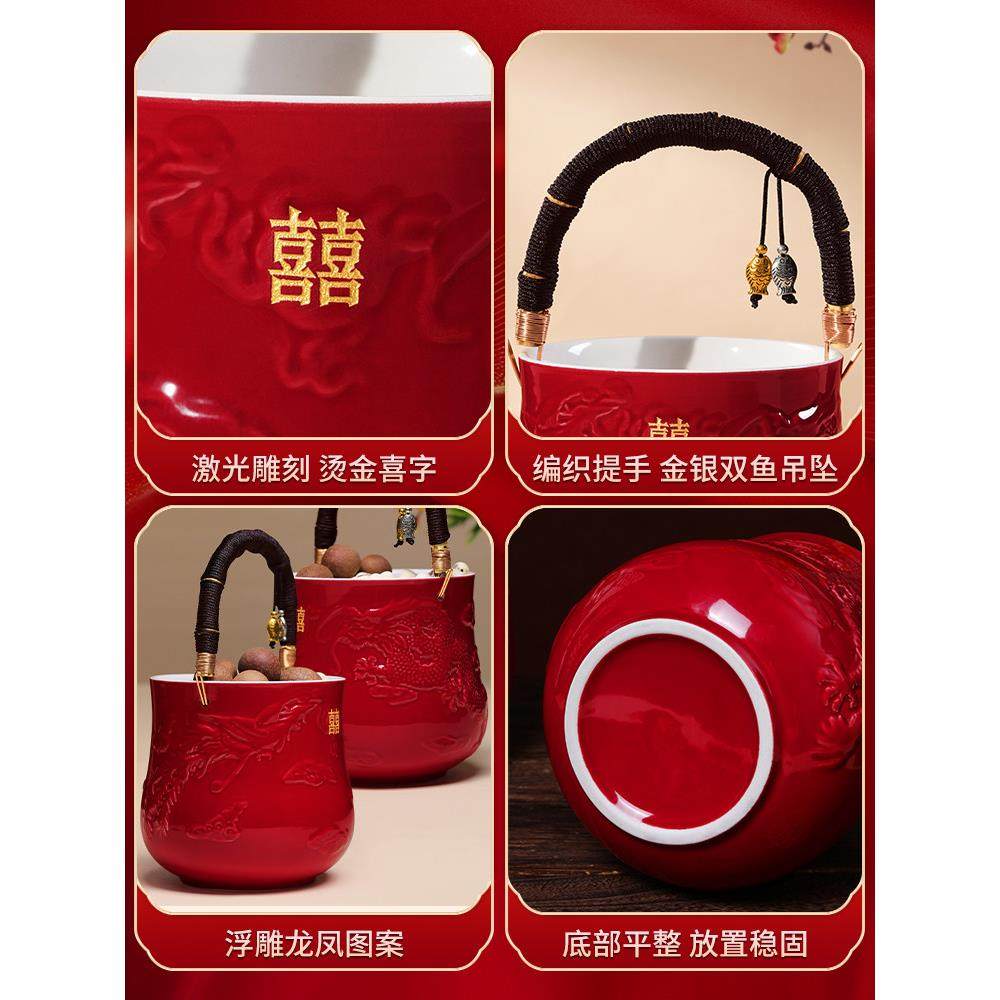 结婚子孙桶一对女方陪嫁妆用品大全娘家婚庆红色喜桶宝桶装饰摆件,淘宝优惠券,粉丝福利购,淘宝优惠卷