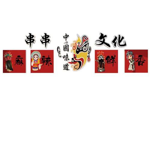 火锅店墙面装饰摆件串串香网红市井风格国潮创意文化墙贴纸画挂件 - 图3