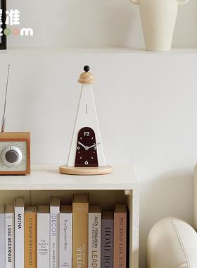 WOZOOM屋准侘寂风家居创意时钟摆件入户玄关摆台式钟表桌面装饰品