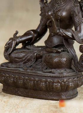 白度母铜像铜彷古2寸佛前室内桌面随身佛小铜像摆件