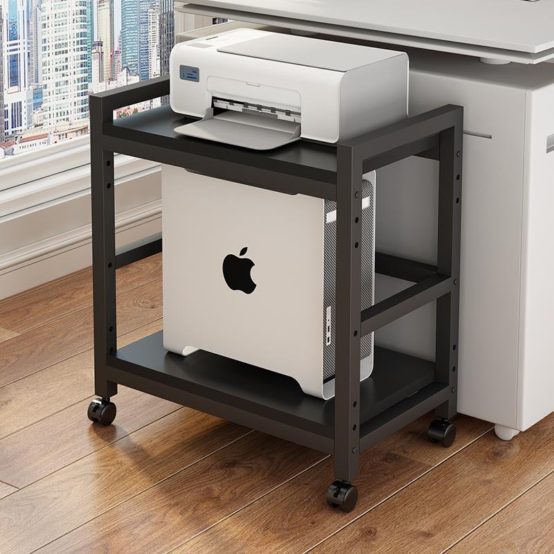 Floor-standing multi-layer movable printer storage rack office home computer host chassis storage and placement rack
