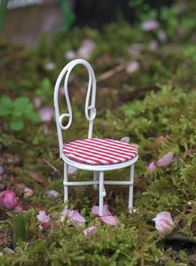 田园阳台微景观桌椅摆件5件套娃娃屋家具套装盆景摆件迷你装饰品