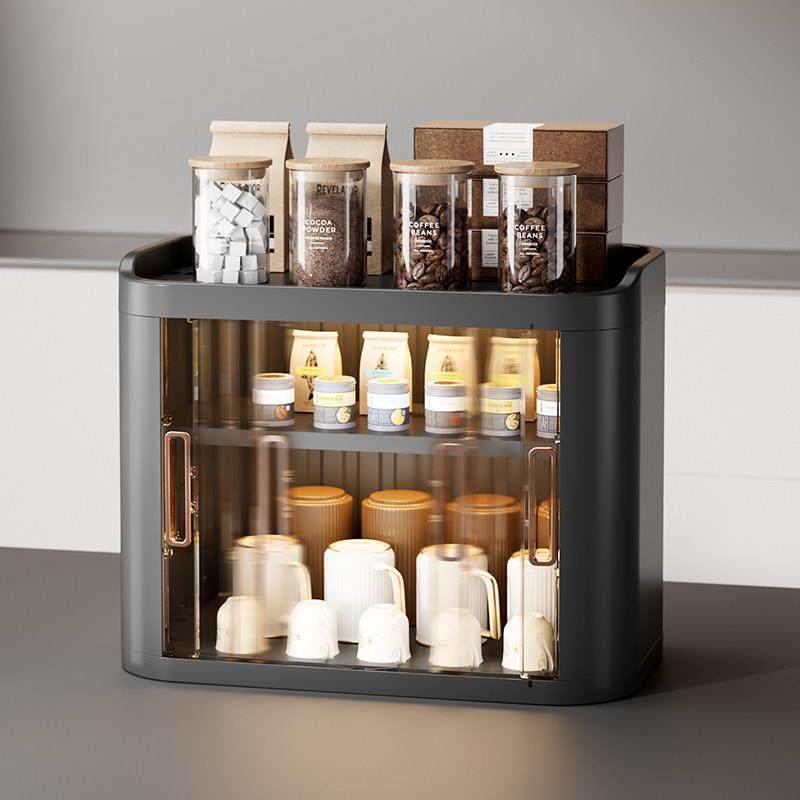 杯子收纳置物架多层水杯茶杯咖啡杯防尘储物柜可折叠卷帘式收纳盒,淘宝优惠券,粉丝福利购,淘宝优惠卷