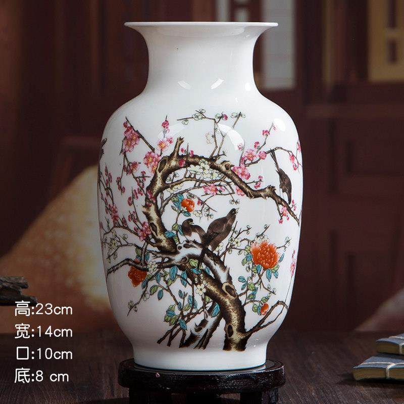 景德镇陶瓷器釉上粉彩小花瓶插摆件花家居装饰客厅酒柜摆设工艺品,淘宝优惠券,粉丝福利购,淘宝优惠卷