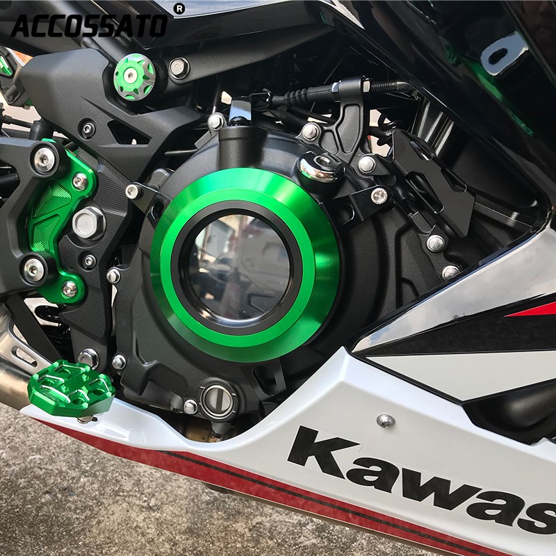 适用与川崎NINJA400改装引擎边盖忍者400 z400发动机防摔罩保护盖 - 图0