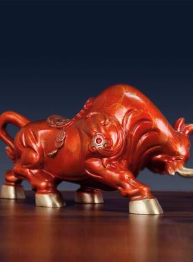 华尔街彩铜牛开业送礼摆件办公桌书房玄关摆设装饰工艺品黄铜铜艺