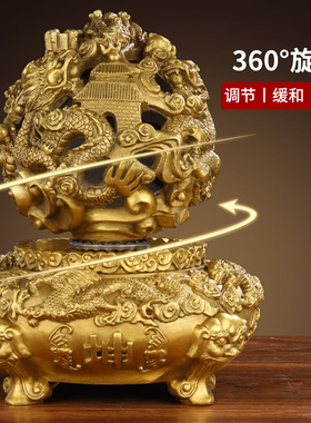 铜九转乾坤鼎纯铜摆件九龙戏珠z客厅家居办公室装饰开业礼品工艺